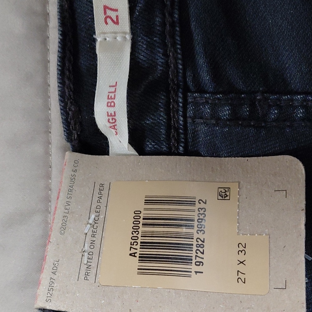 Levi's Ribcage Bell Cut And Dry No Dest Sz 27 Nwt - Picture 8 of 14
